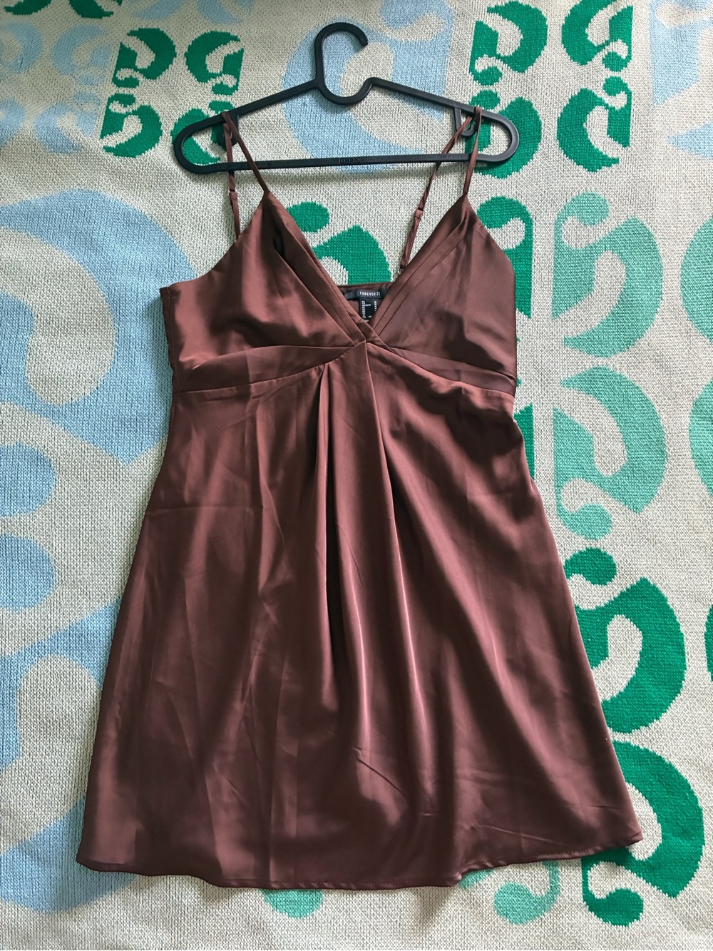 Forever 21 Chocolate Brown Satin Mini Slip Dress